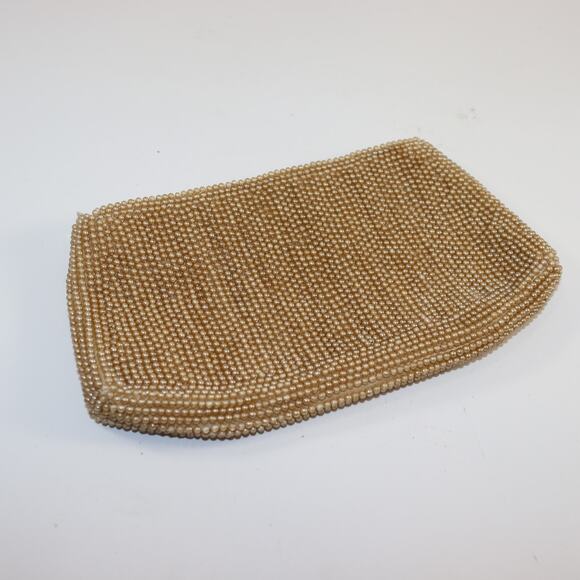 Vintage Pearl Beaded Clutch Purse Evening Bag with Zipper - Picture 2 of 5